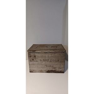 Vintage‎ Metal Egg Tin 6 Dozen Eggs Carrier Mailing & Shipping Crate&Inserts